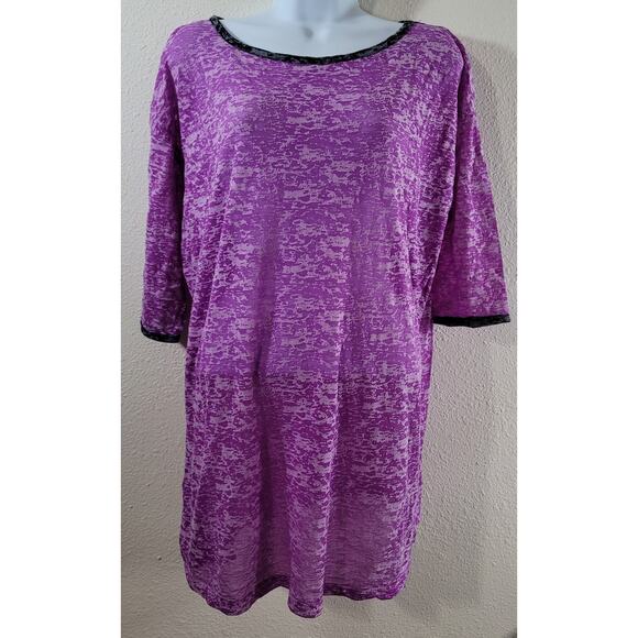 FullBeauty Purple Burnout Contrasting Trim Top 14 16 Lightweight Soft - Picture 1 of 8